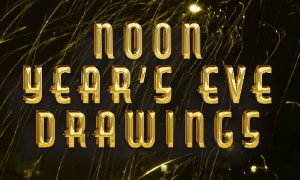 Five winners of $300 slot play every hour in the Noon Year's Eve Drawiings