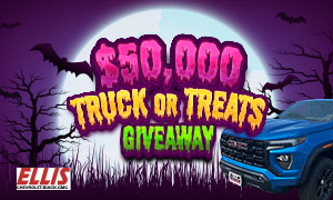 Win the 2024 GMC Canyon grand prize in the $50,000 Tick or Treat Giveaway!