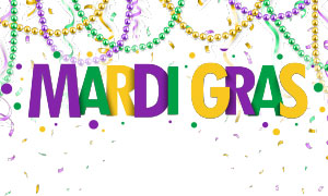 Celebrate Mardi Gras with us on Saturday, March 1! Earn and get light up Mardi Gras Beads, Mardi Gras Hot Seat, $6 Hurricane Drinks, and Mardi Gras Buffet!